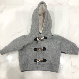 Little hoodie with toggles and elbow patches